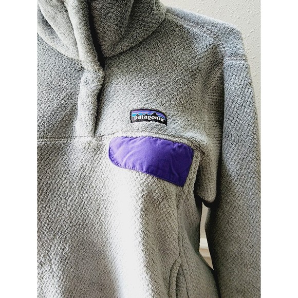 Patagonia Synchilla Pullover Snap T Fleece Jacket Mens Size M Gray Purple a - Picture 3 of 7